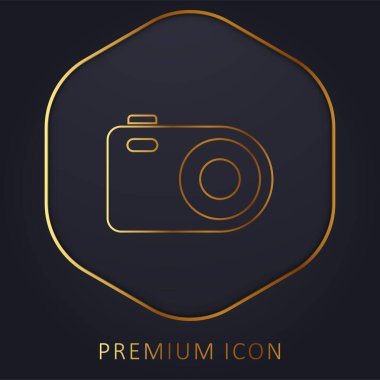 Analojik Fotoğraf Makinesi Altın Hat prim logosu veya simgesi