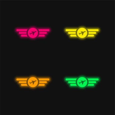 Hava Şirketi Logosu: Parlak neon vektör simgesi