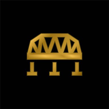 Köprü altın kaplama metalik simge veya logo vektörü