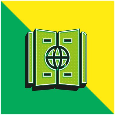 Atlas Yeşil ve Sarı modern 3d vektör simgesi logosu