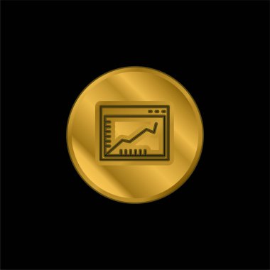 Ascendant Satır Grafiksel Bir Tarayıcı Penceresinde Bir Dairesel altın kaplama simge veya logo vektörü içinde