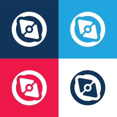 Büyük Nokta Pusula mavi ve kırmızı en küçük simge kümesi