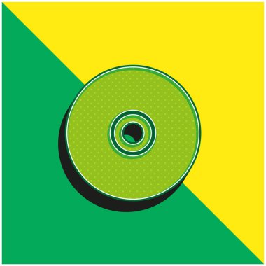 Black Compact Disc Green and yellow modern 3d vector icon logo clipart