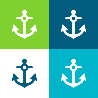 Anchor Düz 4 renk en küçük simge kümesi