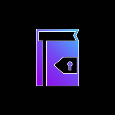 Güvenlik mavi eğimli vektör simgesi için Anahtar Deliği ile Kitap