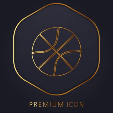 Altın çizgi logosu ya da simgesi olan basketbol topu