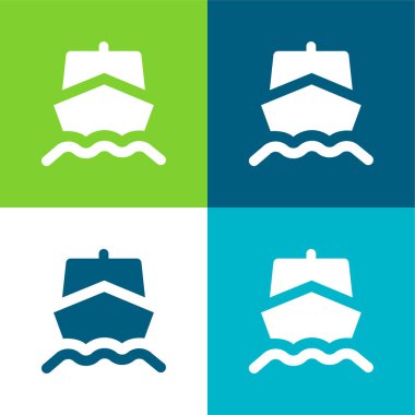 Tekne Düz 4 renk en küçük simge kümesi