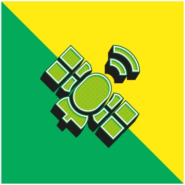 Antenna Green and yellow modern 3d vector icon logo clipart