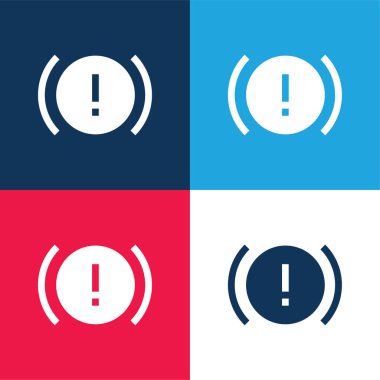 Uyarı mavi ve kırmızı dört renk en düşük simge kümesi