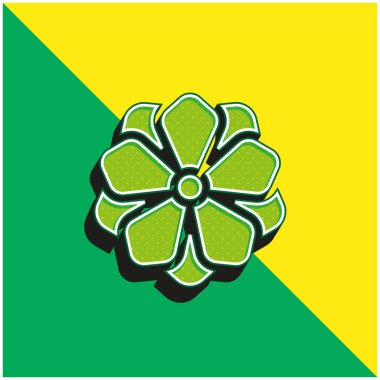 Anemone Yeşil ve sarı modern 3d vektör simgesi logosu