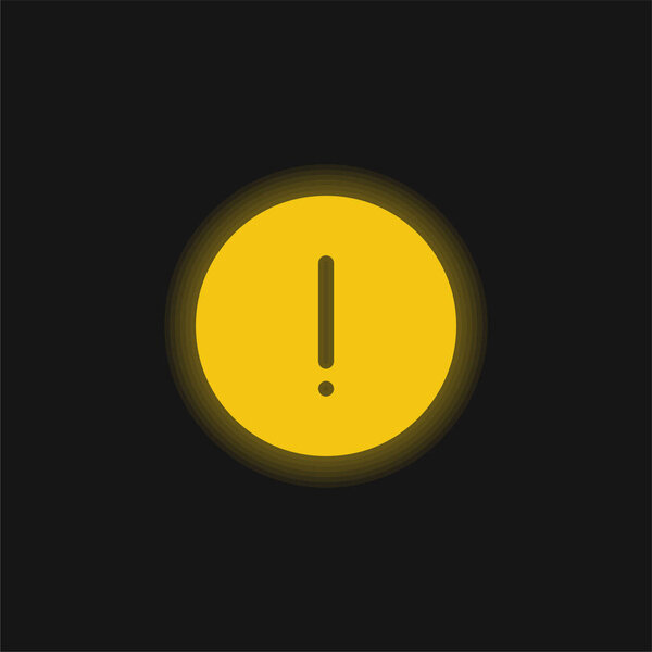 Advise yellow glowing neon icon