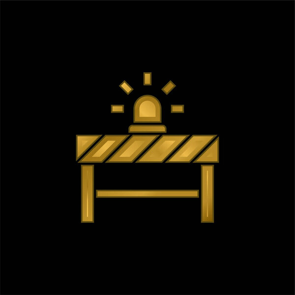 Barrier gold plated metalic icon or logo vector