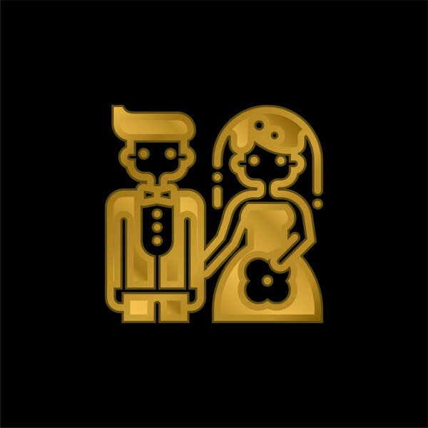 Позолоченная икона невесты или вектор логотипа