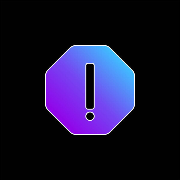 Attention blue gradient vector icon