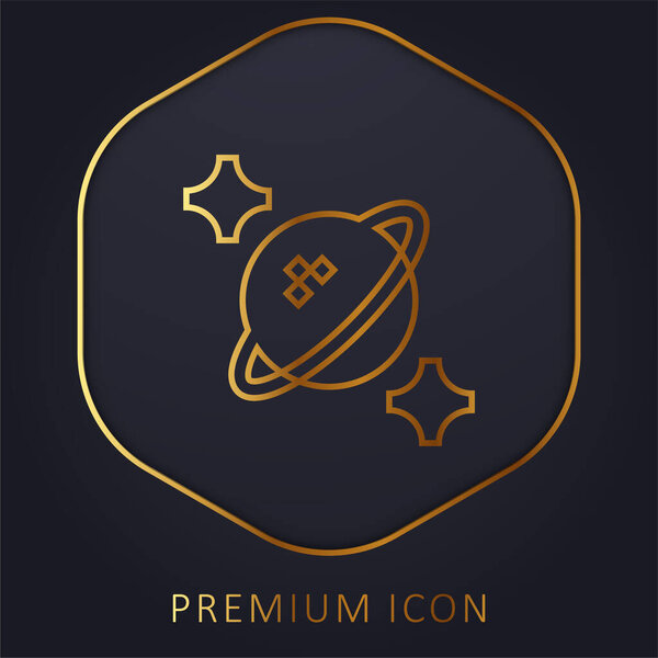 Astrophysics golden line premium logo or icon