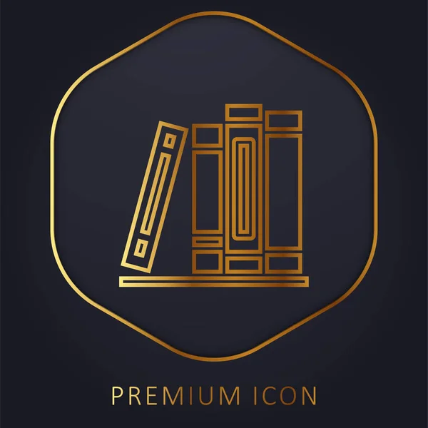 stock vector Books golden line premium logo or icon