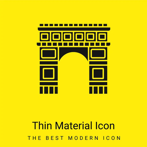 Arco Triunfo Mínimo Icono Material Amarillo Brillante — Vector de stock