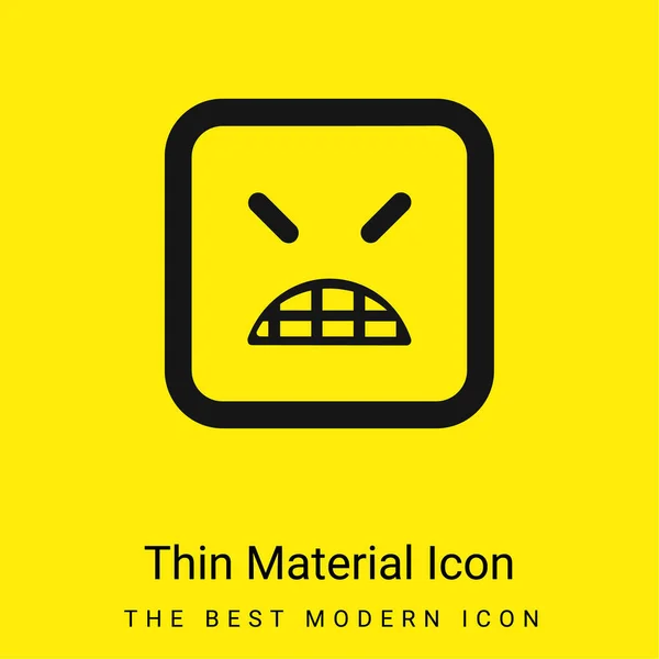 Angry Emoticon Square Face With Closed Eyes minimal bright yellow material icon