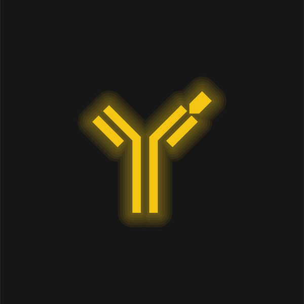 Antibody yellow glowing neon icon