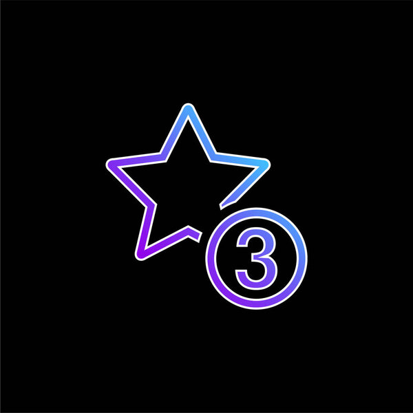 3 Stars Symbol blue gradient vector icon