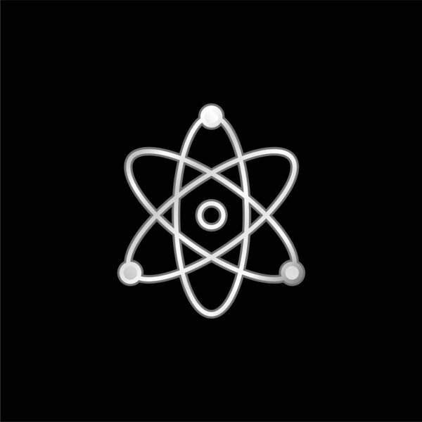 Atom silver plated metallic icon
