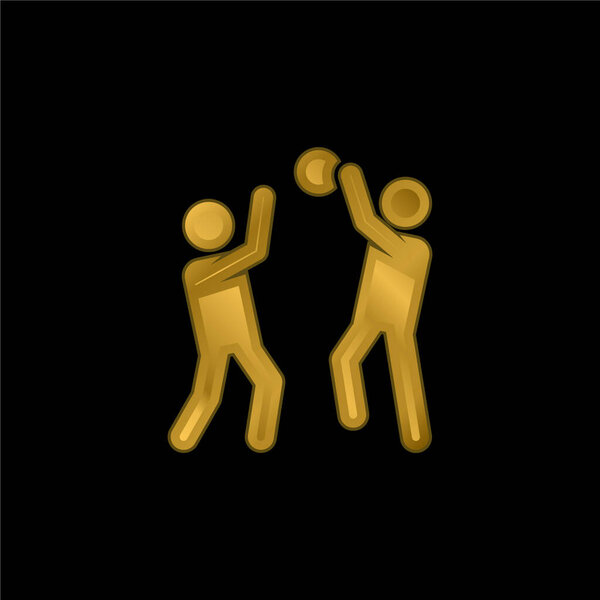 Баскетбольная золотая икона или вектор логотипа