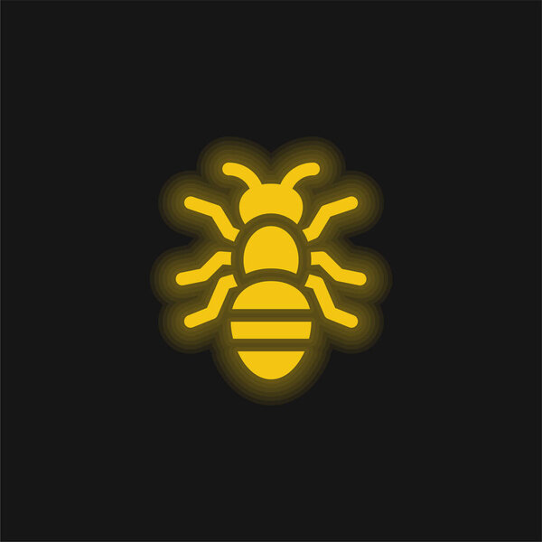 Желтый светящийся неоновый значок