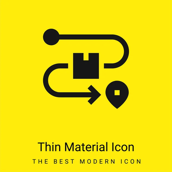 Boîte Minimale Icône Matériau Jaune Vif — Image vectorielle