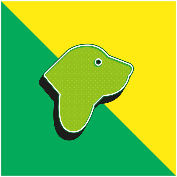 Basset Hound Green and yellow modern 3d vector icon logo