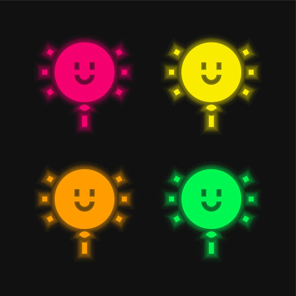 Цветной светящийся неоновый вектор шара