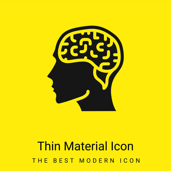 Brain minimal bright yellow material icon