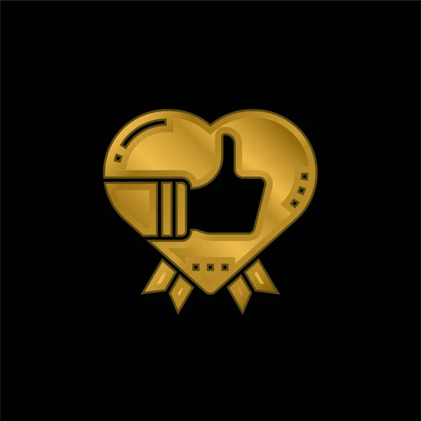 Takdir Edilen Altın Kaplama Metalik Simge Veya Logo Vektörü — Stok Vektör
