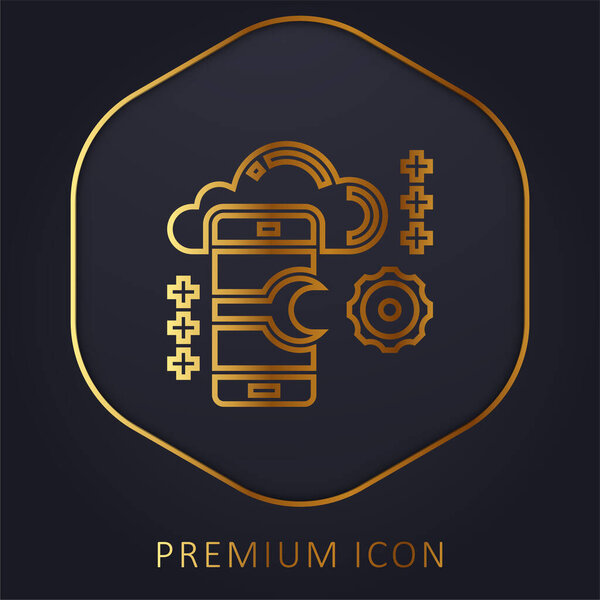 Применение золотой линии премиум логотип или значок