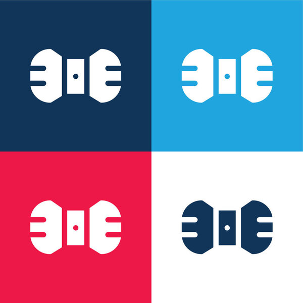 Галстук синий и красный четыре цвета минимальный набор значков