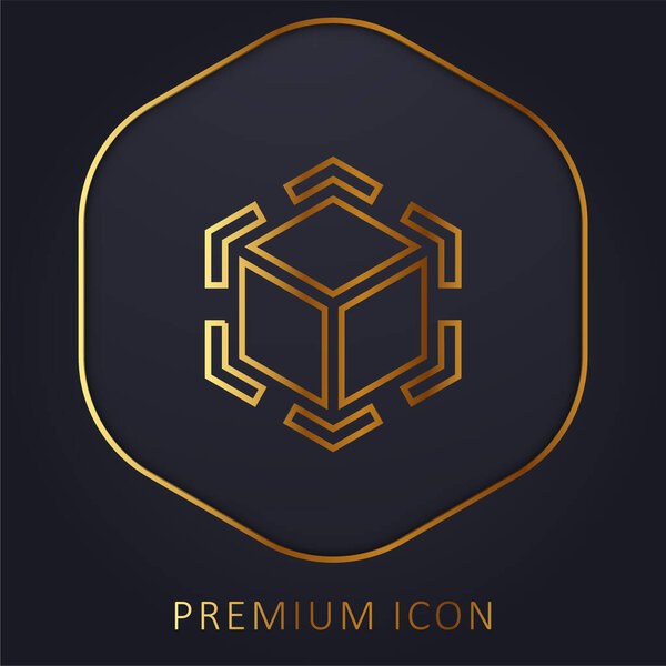 3d Моделирование золотой линии премиум логотип или значок