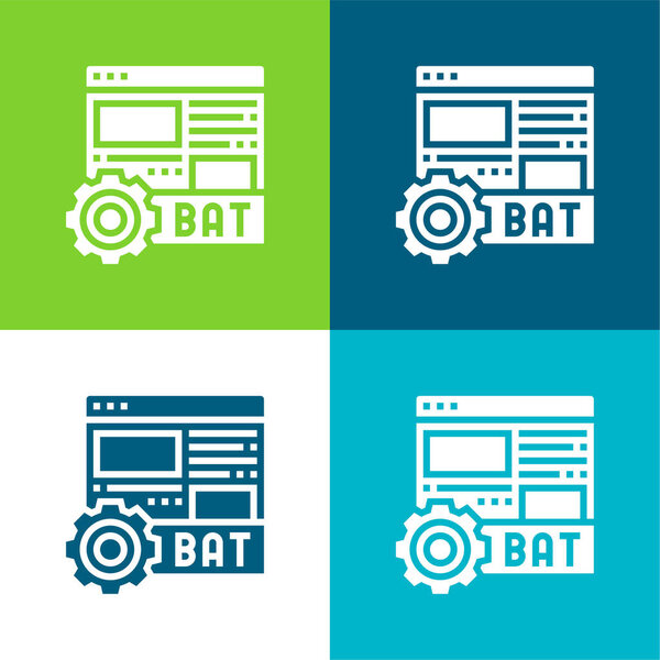 Batch Flat four color minimal icon set