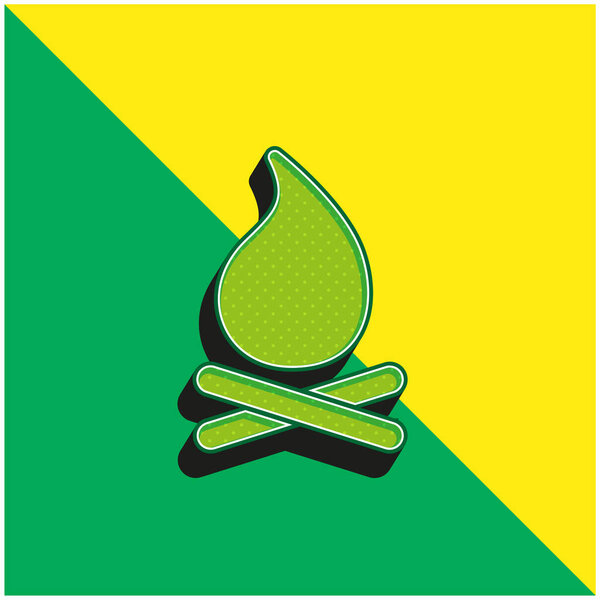 Bonfire Green and yellow modern 3d vector icon logo