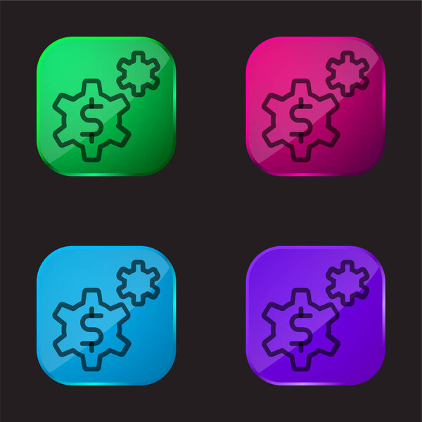 Application four color glass button icon