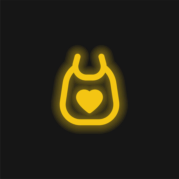 Желтая сияющая неоновая икона