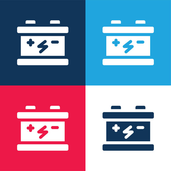 Батарея синий и красный четыре цвета минимальный набор значков