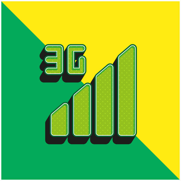 3g Green and yellow modern 3d vector icon logo
