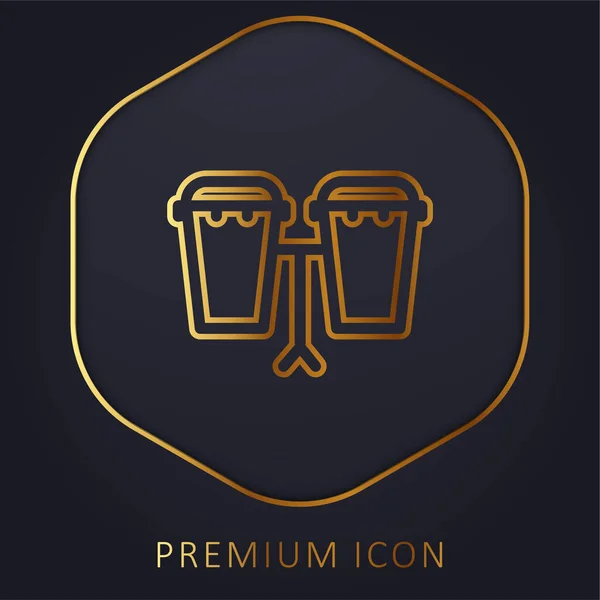 Bongos Goldene Linie Premium Logo Oder Symbol — Stockvektor