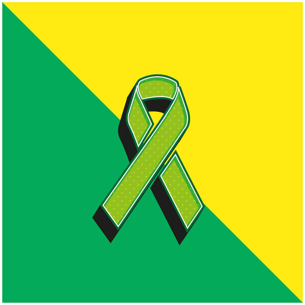Зеленый и желтый современный трехмерный векторный логотип