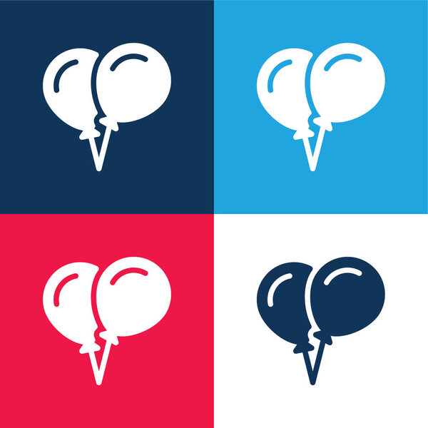 Шарики синий и красный четыре цвета минимальный набор значков