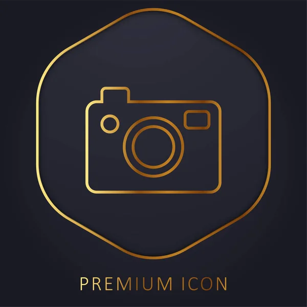 Big Photo Camera Złota Linia Logo Premium Lub Ikona — Wektor stockowy