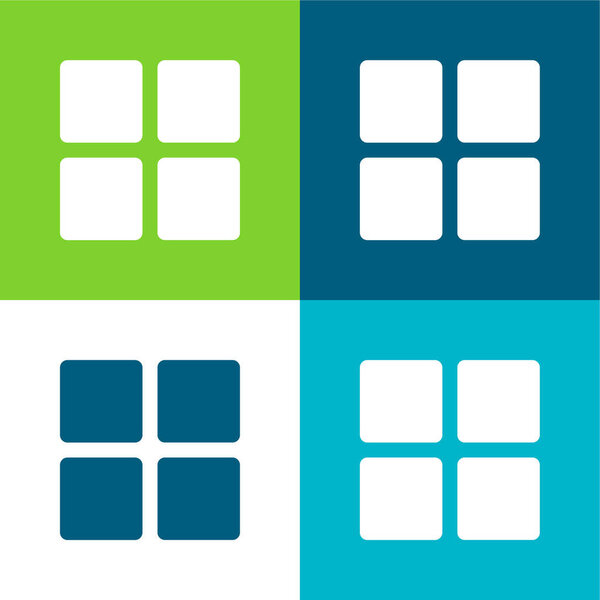 Blocks Flat four color minimal icon set