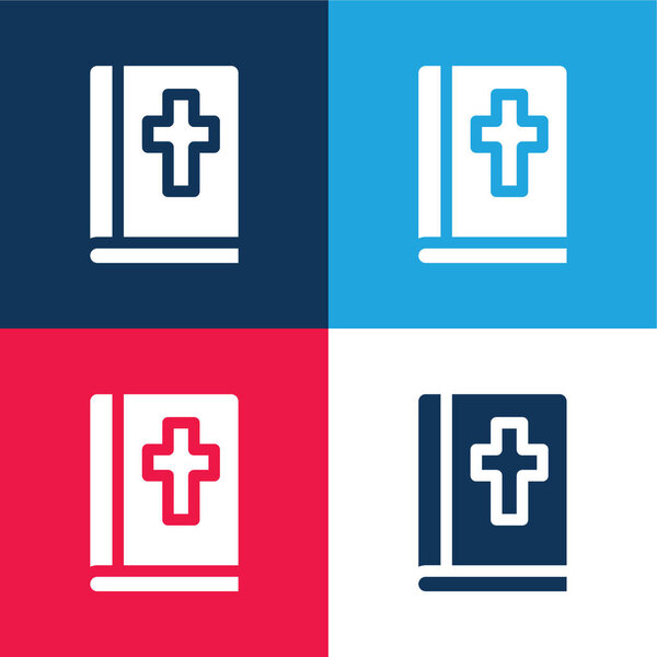 Библейский синий и красный цвета минимальный набор значков