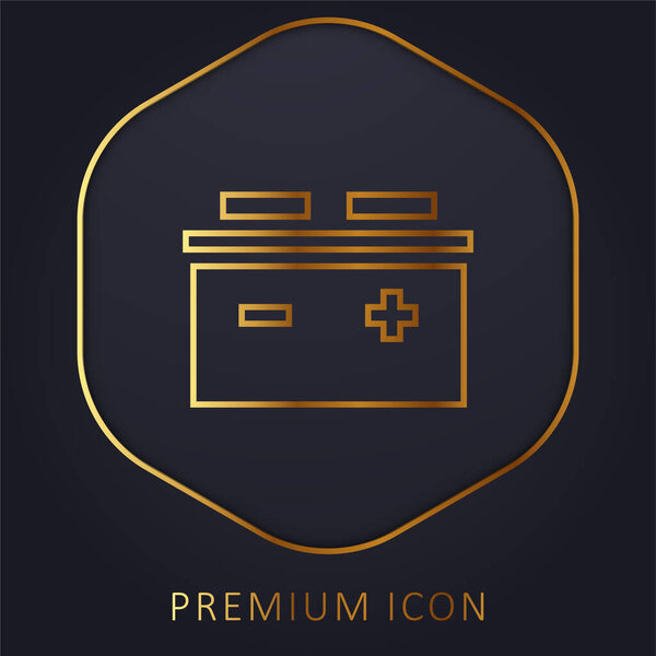 Батарея золотой линии премиум логотип или значок