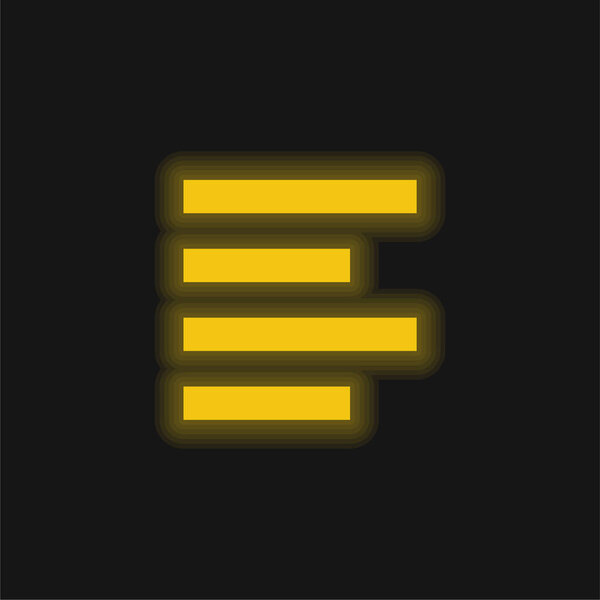 Выровнять жёлтый светящийся неоновый значок