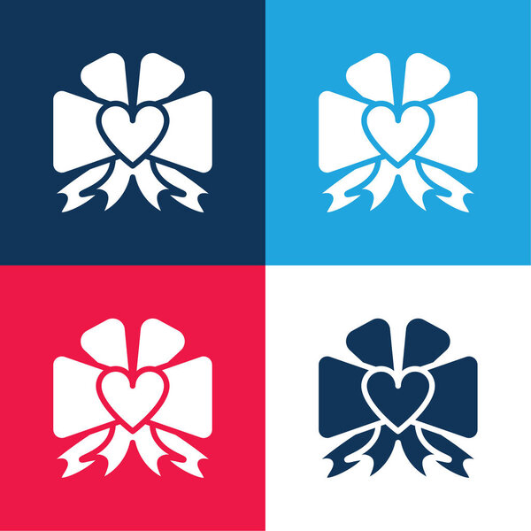 Лук синий и красный четыре цвета минимальный набор значков